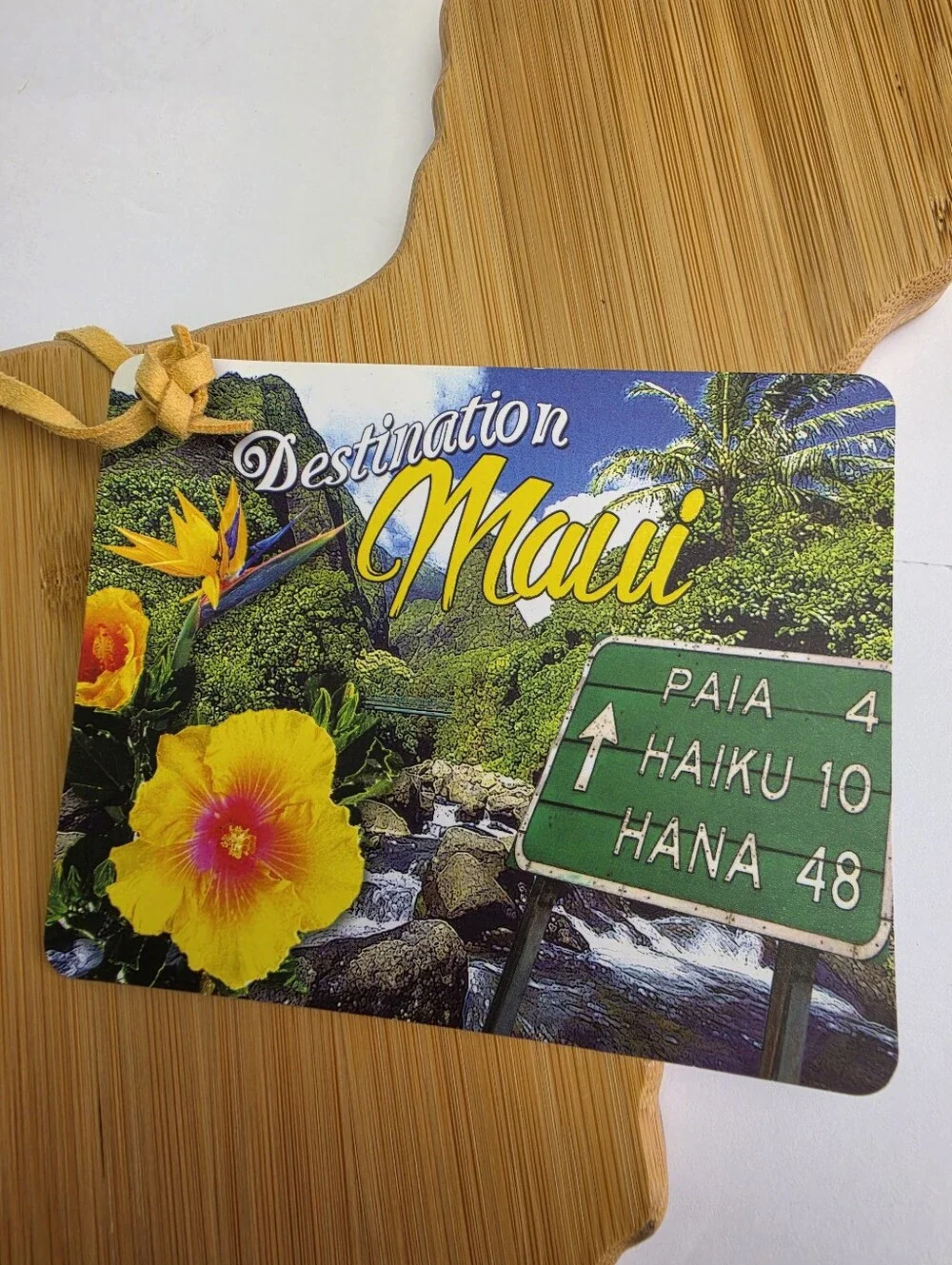 Totally Bamboo Destination Maui Serving and Cutting Board with Hang Tie for Wall